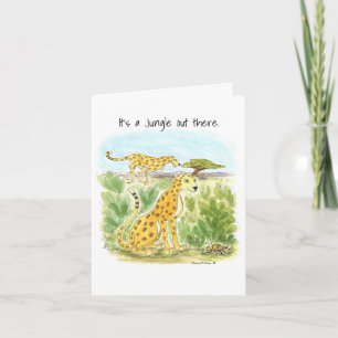 Het is een Oerwoud Cheetah Note Kaart