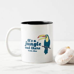 Het is een Oerwoud daar in Toucan Costa Rica Coffe Tweekleurige Koffiemok