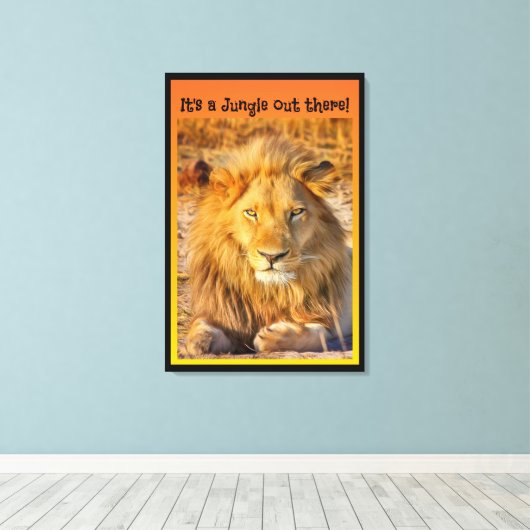 Het is een Oerwoud daarbuiten! Canvas Afdruk (Insitu (Houten vloer))