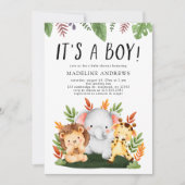 Het is een Oerwoud Safari Animal Baby shower Kaart (Voorkant)