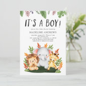 Het is een Oerwoud Safari Animal Baby shower Kaart (Staand voorkant)