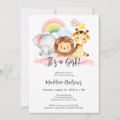 Het is een Oerwoud Safari Animal Baby shower. Kaart (Voorkant)