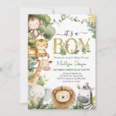Het is een Oerwoud Safari Animal Baby shower Kaart (Voorkant)