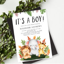 Het is een Oerwoud Safari Animal Baby shower