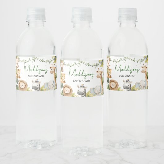 Het is een Oerwoud Safari Animal Baby shower Waterfles Etiket (Flessen)