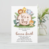 Het is een Oerwoud Safari Dieren Baby shower Uitno Kaart (Staand voorkant)