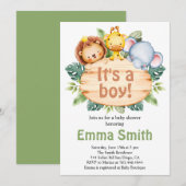 Het is een Oerwoud Safari Dieren Baby shower Uitno Kaart (Voorkant / Achterkant)