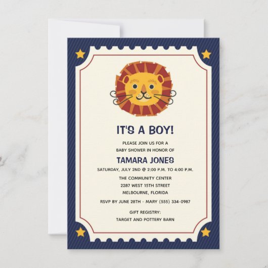 Het is een Oerwoud Safari Lion Baby shower Kaart (Voorkant)