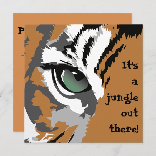 Het is een Oerwoud Tiger Invitations Kaart (Voorkant / Achterkant)