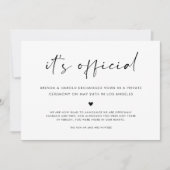 Het is een officiële eenvoudige bruiloft aankondiging (Voorkant)