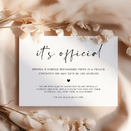 Het is een officiële eenvoudige bruiloft aankondiging