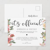 Het is een officiële Elopement Wedding Announcemen Aankondigingskaart (Voorkant / Achterkant)