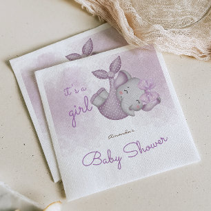 Het is een olifantenbaby meisje shower servet