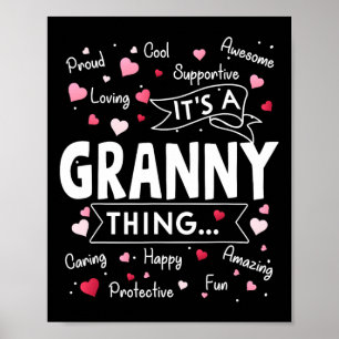Het is een oma die grappig zegt dat hij oma moet k poster