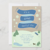 Het is een One derful Life Winter Scene 1e verjaar Kaart (Voorkant)