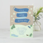 Het is een One derful Life Winter Scene 1e verjaar Kaart (Staand voorkant)