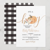 Het is een Oranje pompoen Baby shower Kaart (Voorkant / Achterkant)