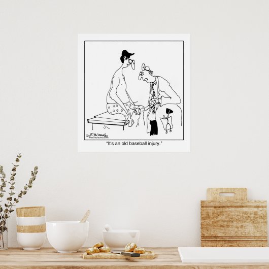 Het is een oude honkballetsel poster (Keuken)