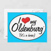 Het is een Paard! Ik houd van Mijn Oldenburg Briefkaart (Voorkant / Achterkant)