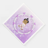 Het is een Paarse Baby van Girl en Teddy Bear Baby Servet (Hoek)