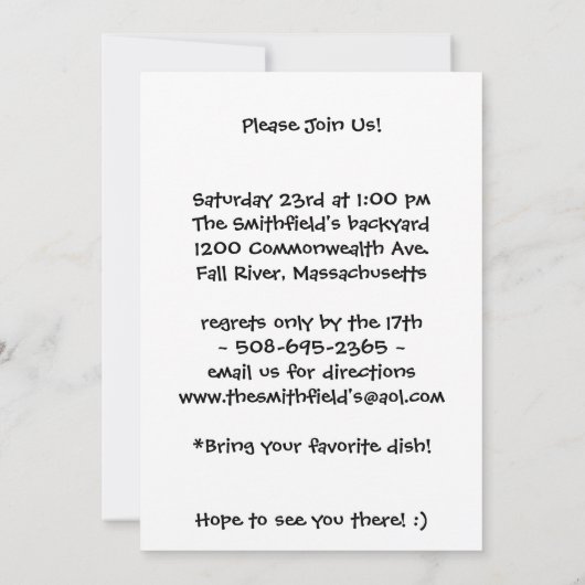 Het is een paastante en je wordt uitgenodigd kaart (Achterkant)