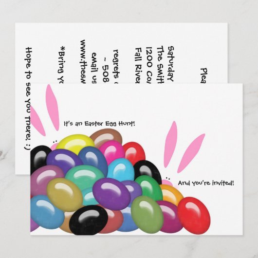 Het is een paastante en je wordt uitgenodigd kaart (Voorkant / Achterkant)