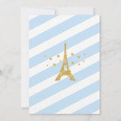 Het is een padblauw Baby shower Eiffeltoren Stripe Kaart (Achterkant)