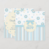 Het is een paddestoel in Blue Stitches Baby shower Kaart (Voorkant / Achterkant)