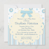 Het is een paddestoel in Blue Stitches Baby shower Kaart (Achterkant)