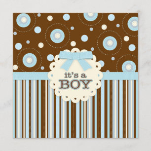 Het is een paddestoel in Blue Stitches Baby shower Kaart