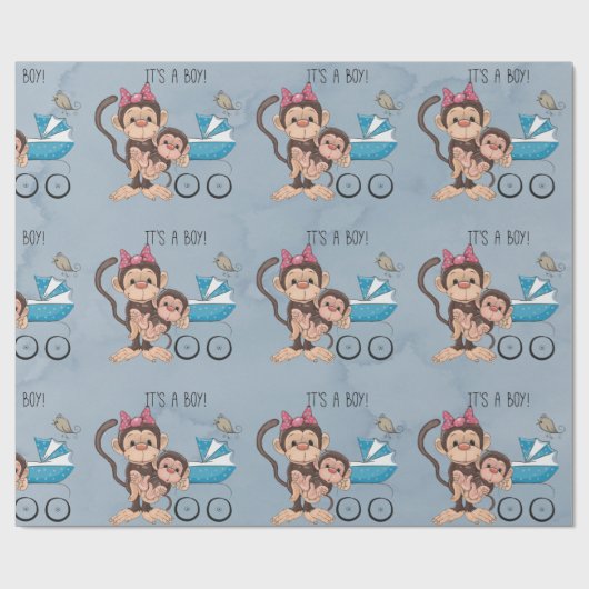 Het is een padvinder-aap Baby shower Cadeaupapier (Vlak)