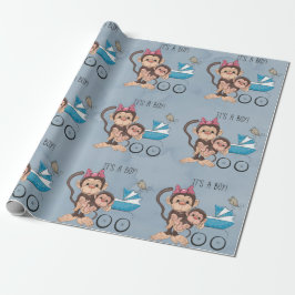 Het is een padvinder-aap Baby shower Cadeaupapier