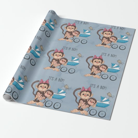 Het is een padvinder-aap Baby shower Cadeaupapier (Uitgerold)