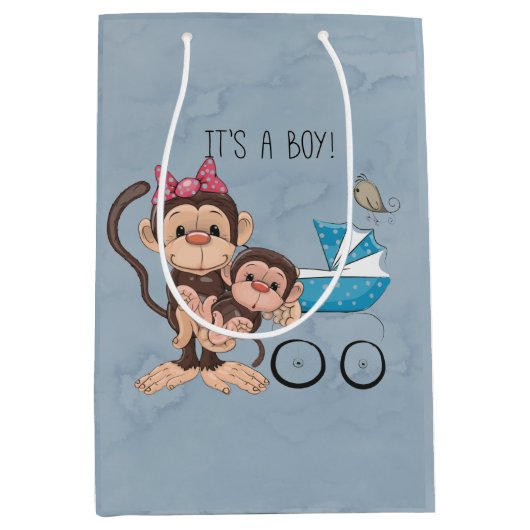 Het is een padvinder-aap Baby shower Medium Cadeauzakje (Voorkant)
