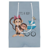 Het is een padvinder-aap Baby shower Medium Cadeauzakje (Achterkant)