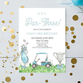 Het is een par-drie! Blue Golf 3e verjaardag Kaart