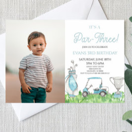 Het is een par-drie! Blue Golf 3e verjaardag Kaart