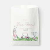 Het is een par-drie roze golf 3e verjaardagsfeest bedankzakje (Voorkant)