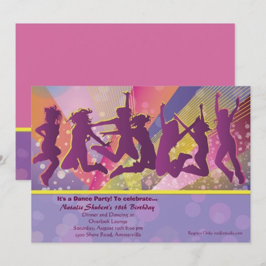 Het is een partijuitnodiging kaart (Voorkant / Achterkant)