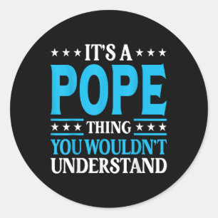 Het is een paus ding achternaam grappig familie ac ronde sticker