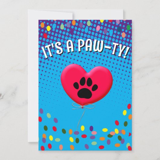 Het Is Een Paw-Ty Hond Feest Gradiënt Uitnodiging (Voorkant)