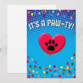 Het Is Een Paw-Ty Hond Feest Gradiënt Uitnodiging (Voorkant / Achterkant)