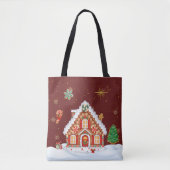 Het is een peperkoek soort kerst tote bag (Voorkant)