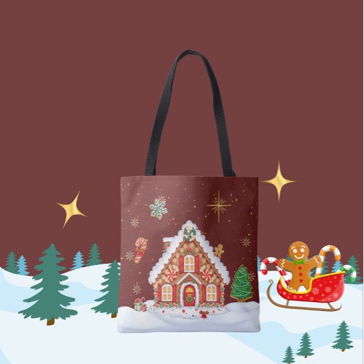 Het is een peperkoek soort kerst tote bag