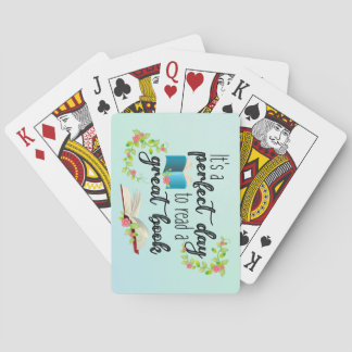 Het is een perfecte dag om een geweldig boek te le pokerkaarten