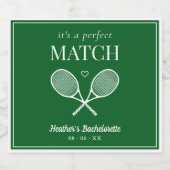 Het Is Een Perfecte Match Tennis Bachelorette Sparkling Wijnetiket (Enkel label)