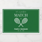 Het Is Een Perfecte Match Tennis Bachelorette Sparkling Wijnetiket (Enkel label)