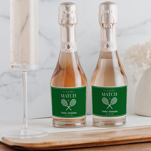 Het is een perfecte wedstrijd tennis vrijgezelle sparkling wijnetiket