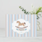 Het is een peuter die een paard aan het rammelen i bedankkaart (Staand voorkant)