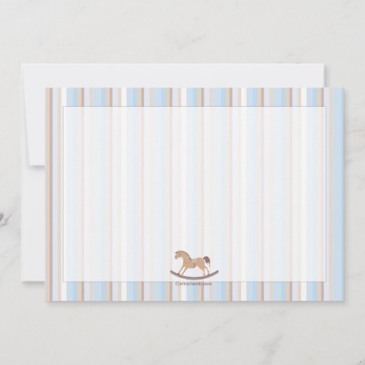 Het is een peuter die een paard aan het rammelen i bedankkaart (Achterkant)